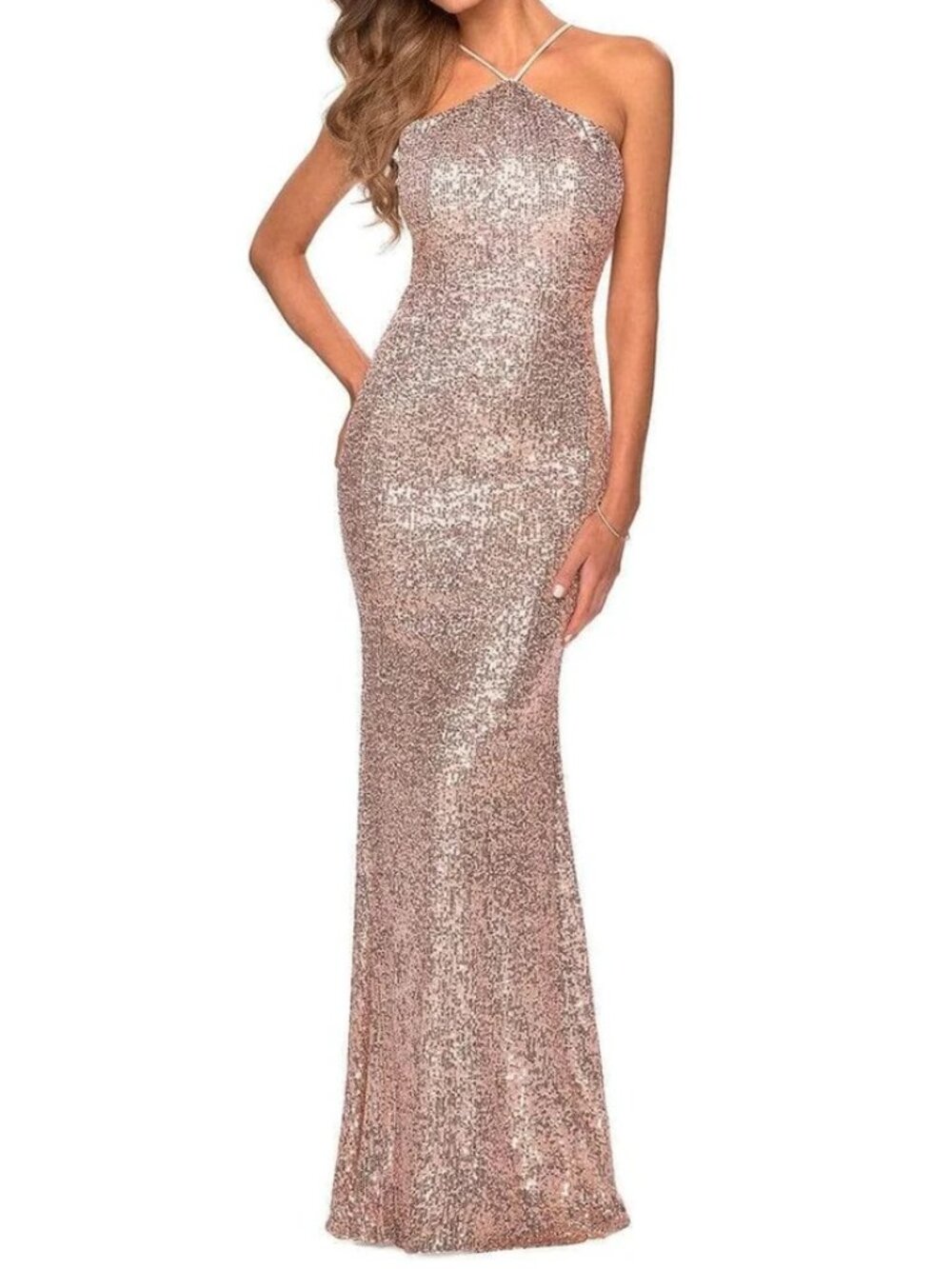 SALE NWT La Femme 28650 Sequin Prom Dress Pink Size 0